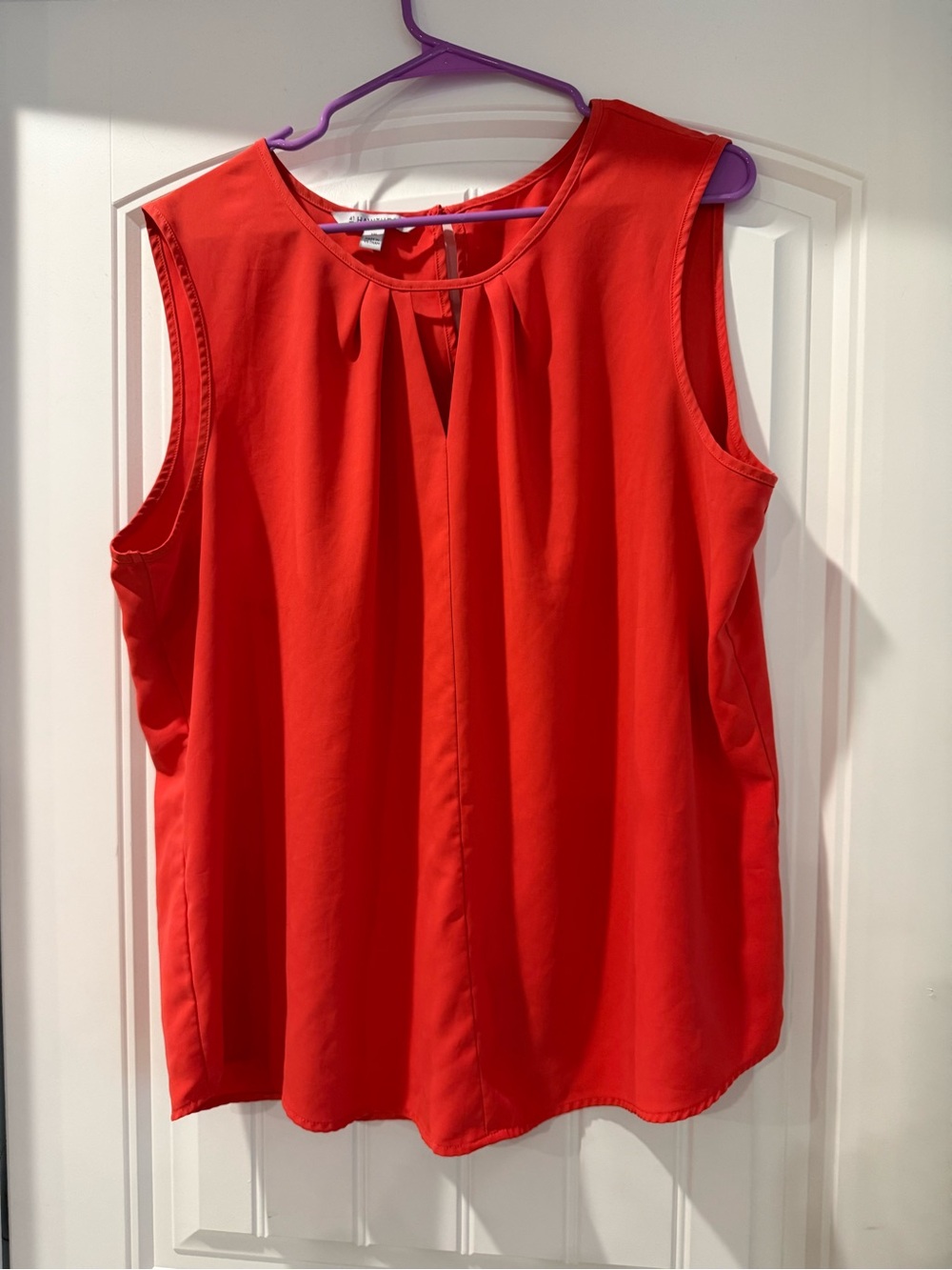 41 Hawthorn Sleeveless Pleat-Front Pink/Red Blouse